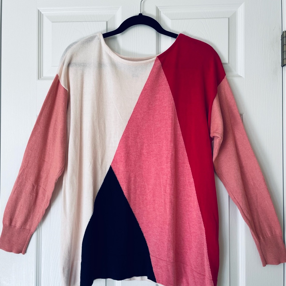 🔥 Chaps Geometric Colorblock Sweater
